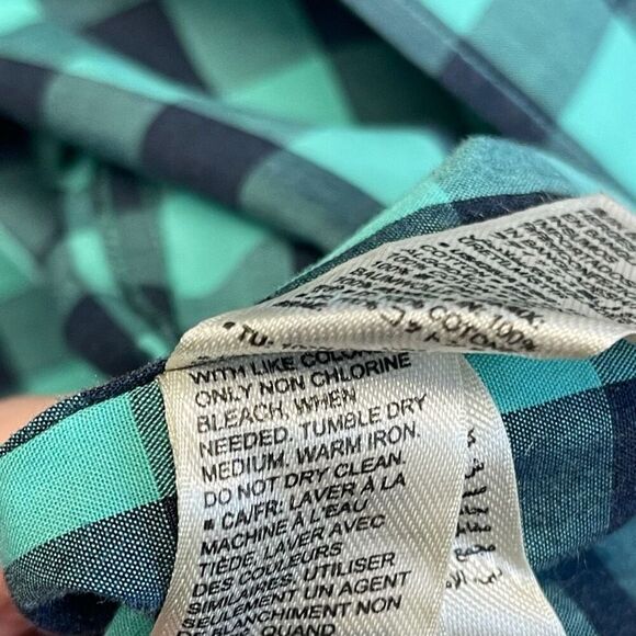 GOODTHREADS Button-down Shirt Mens XL Black Green Buffalo Plaid Poplin Standard - Picture 7 of 15